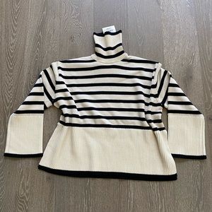 Toteme signature wool blend stripe turtleneck sweater